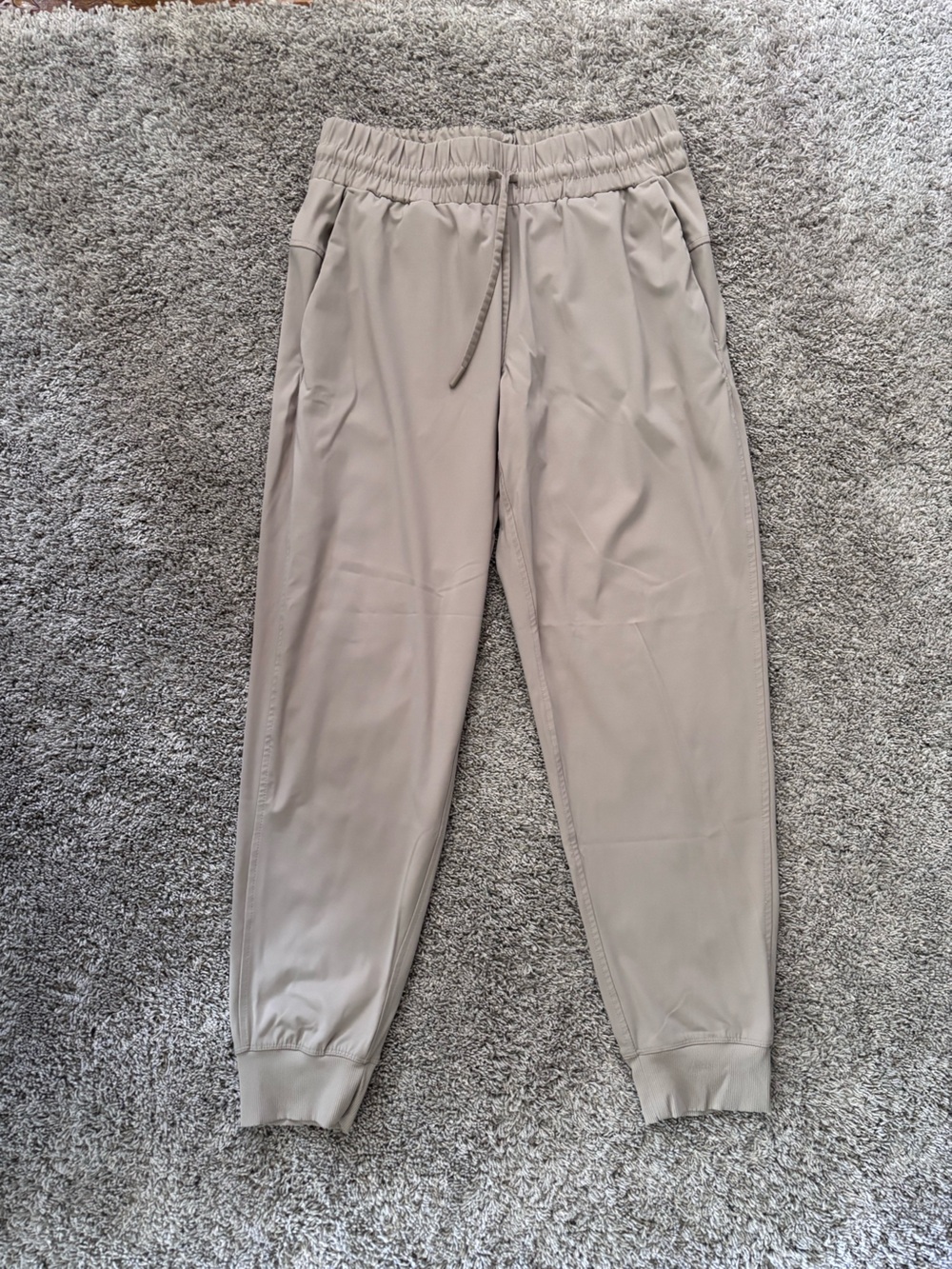 Members Mark Travel Jogger Light Beige/Khaki Drawstring Loungewear Pants Size M